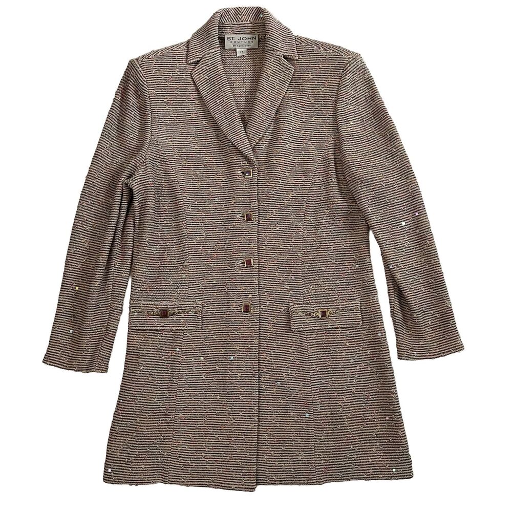St John Couture Sequin  Blazer Coat Size 10